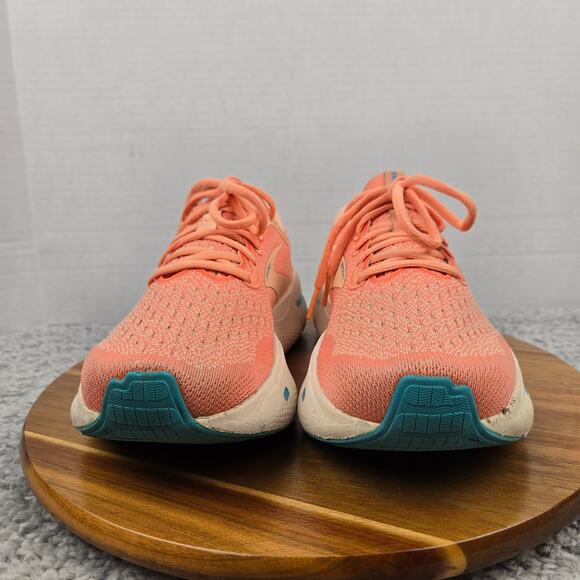 Brooks Womens 9.5B Ghost Max Papaya Apricot Blue Athletic Gym Road Running Shoe - Picture 4 of 13